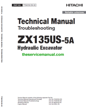 Hitachi ZX135US-5A Excavator Service Repair Manual