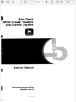 John Deere 350, 350B Crawler Tractor Loaders Service Manual TM1032