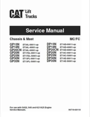 CATERPILLAR CAT DP15N DP18N DP20CN FORKLIFT LIFT TRUCKS Service Repair Manual