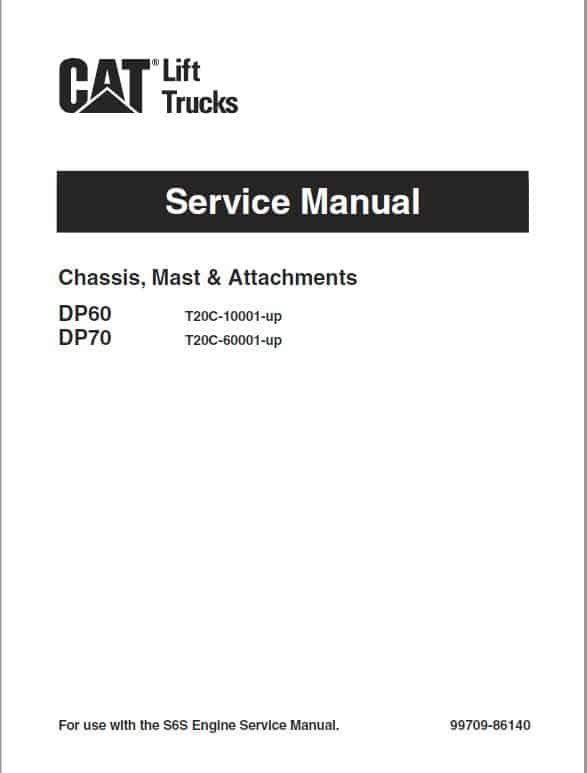 CATERPILLAR CAT DP60 DP70 FORKLIFT Service Manual - Image 2