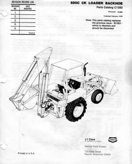 Case 580B CK Loader Backhoe Tractor Service Repair Manual - Image 3
