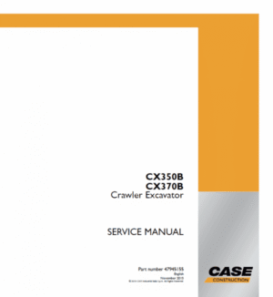 Case Cx350B Cx370B Excavator Service Repair Manual