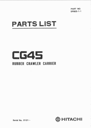 Hitachi CG45 Crawler Carriers Parts Catalog Manual