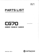 Hitachi CG70 Crawler Carriers Parts Catalog Manual