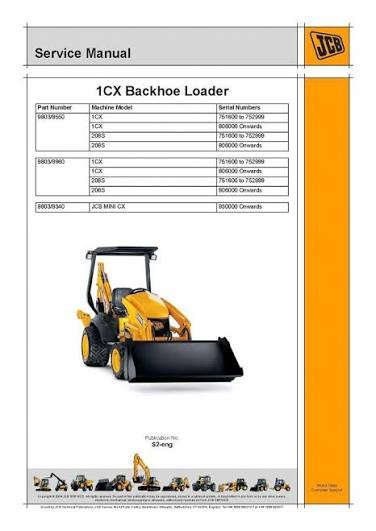 JCB 1CX Backhoe Loader Service Manual