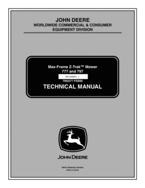 John Deere 777, 797 Max-Frame ZTrak Mower Repair Manual