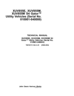 John Deere XUV855E XUV855M S4 Gator Utility Vehicle Repair Manual