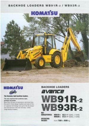 Komatsu WB91 WB93 Backhoe Loader Repair Service Manual