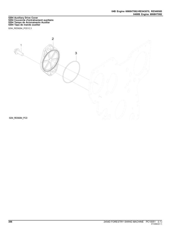 John Deere 2454D Swing Machines (SN D240001-D240324) Parts Catalog Manual - Image 2
