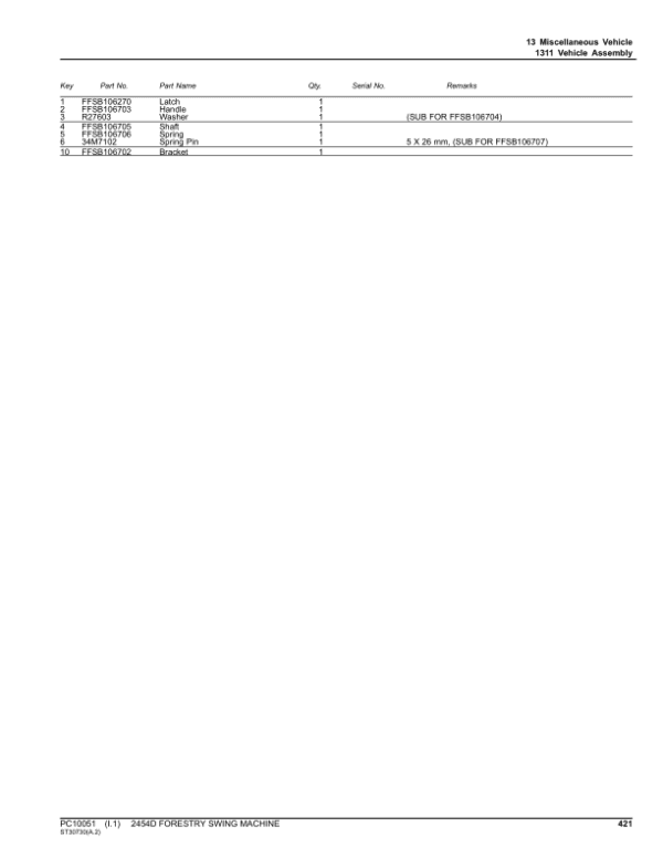 John Deere 2454D Swing Machines (SN D240001-D240324) Parts Catalog Manual - Image 3