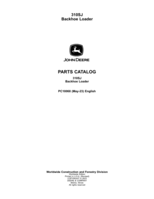 John Deere 310SJ Backhoe Loaders Parts Catalog Manual