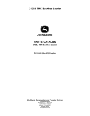 John Deere 310SJ TMC Backhoe Loaders Parts Catalog Manual