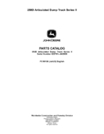 John Deere 250D Articulated Dump Trucks (SN 626761 – 642000) Parts Catalog Manual