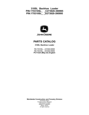 John Deere 310SL Backhoe Loaders (SN C273920-390995 & D273920-390995) Parts Catalog Manual