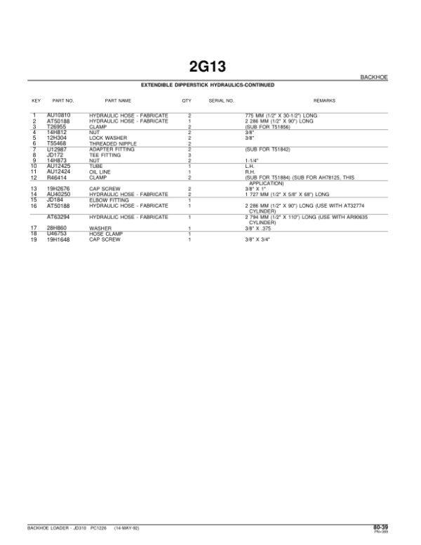 John Deere 310 Backhoes Parts Catalog Manual - Image 3