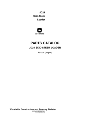 John Deere 24 Skid Steers Parts Catalog Manual