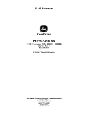 John Deere 1510E IT4 FFC Parts Catalog Manual