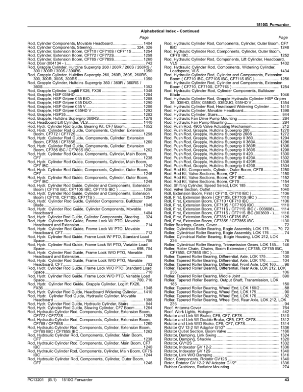 John Deere 1510G T3 FFC Forwarders (SN D003601-004180) Parts Catalog Manual - Image 2
