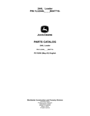 John Deere 244L Loaders (SN 1LU244L_ B047716-) Parts Catalog Manual