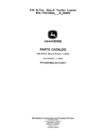 John Deere 210 G Backhoes (SN 1T0210GA_ _G_02263-) Parts Catalog Manual