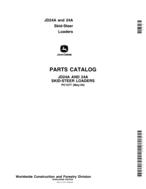 John Deere 24A Skid Steers Parts Catalog Manual