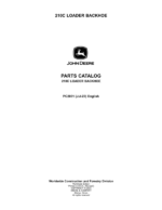 John Deere 210C Backhoe Loaders Parts Catalog Manual
