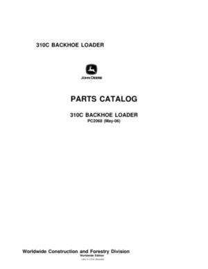 John Deere 310C Backhoes Parts Catalog Manual