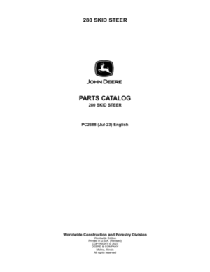 John Deere 280 Skid Steers Parts Catalog Manual