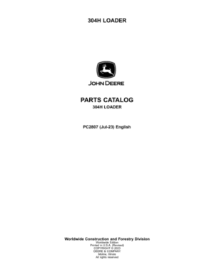 John Deere 304H Loaders Parts Catalog Manual
