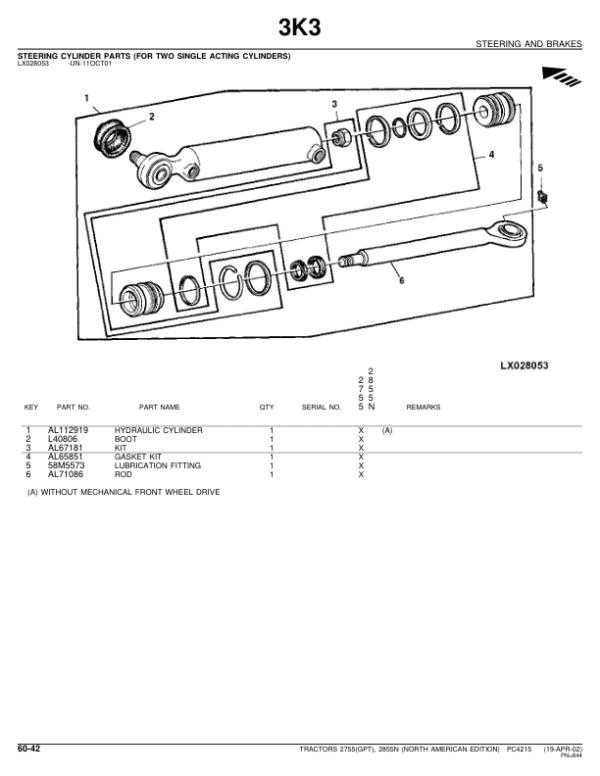 John Deere 2755, 2855N Tractors Parts Catalog Manual - Image 2