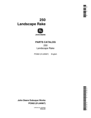 John Deere 250 LR Attachments (LANDSCAPE RAKE) Parts Catalog Manual