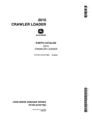 John Deere 2010, 805, 806, 807 Bucket Attachments Parts Catalog Manual