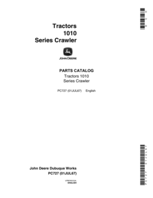 John Deere 1010 Crawlers Parts Catalog Manual