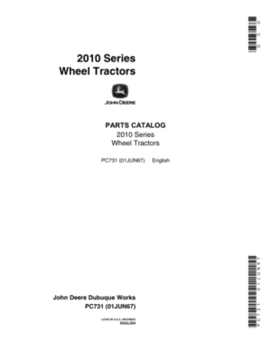 John Deere 2010 Wheel Tractors (GAS, DIESEL) Parts Catalog Manual