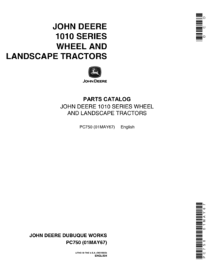 John Deere 1010 Tractors Parts Catalog Manual
