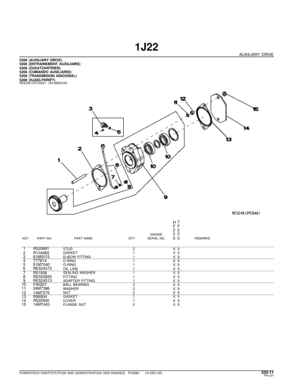 John Deere 3.0L, 5030HF220, 5030HF270, 5030TF220, 5030TF270 Engines Parts Catalog Manual - Image 3