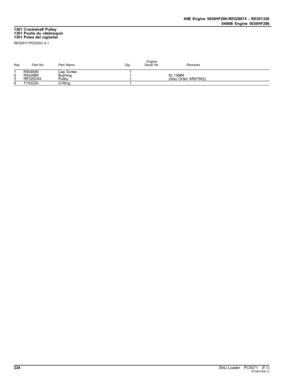 John Deere 304J Loaders Parts Catalog Manual - Image 2