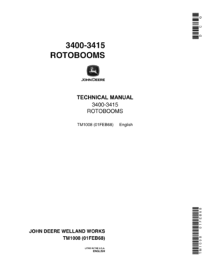 John Deere 3400, 3415 Rotobooms Technical Manual