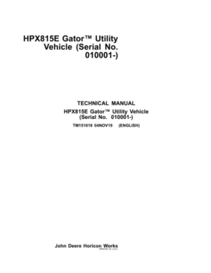 John Deere HPX815E Repair Guide