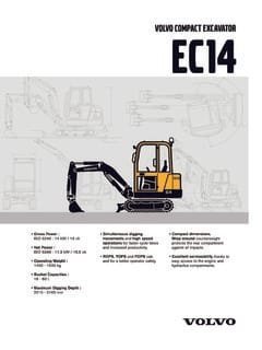 Volvo Ec14 Compact Excavator Repair Manual