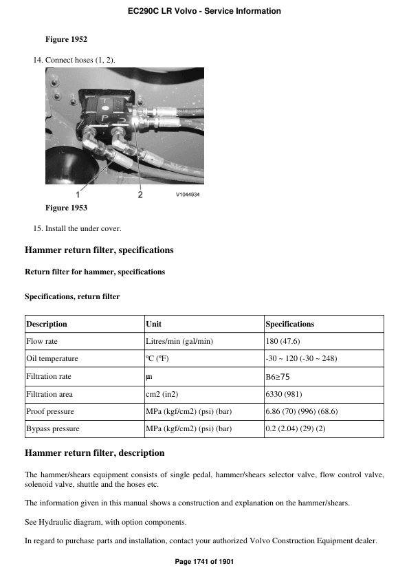 Volvo Ec290c Lr Excavator Service Manual - Image 2