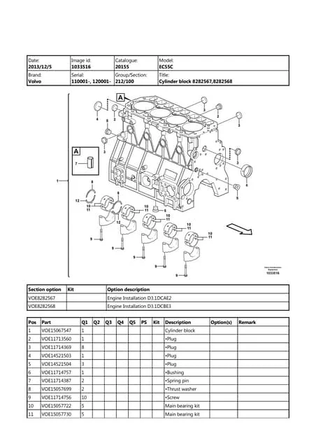 Volvo Ec55c Compact Excavator Service Parts Catalogue Manual - Image 2