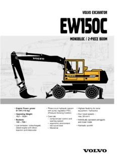 Volvo Ew150c Excavator Service Parts Catalog Manual