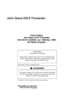 John Deere 230 Forwarders (SN AA5191-AC5999) Parts Catalog Manual