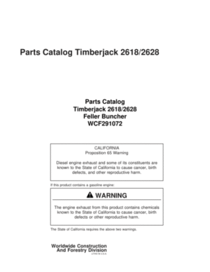 John Deere 2618, 2628 Tracked Feller Bunchers (SN 997416- ) Parts Catalog Manual