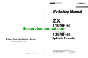 Hitachi ZX110MF-5G, ZX130-5G, ZX138MF-5G Excavator Service Repair Manual