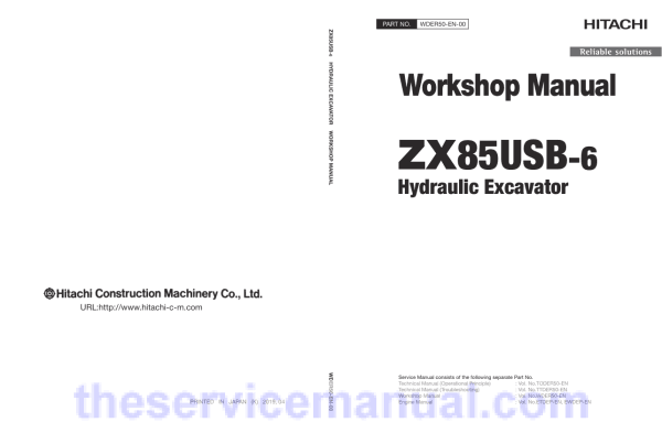 Hitachi ZX85USB-6 Excavator Service Repair Manual