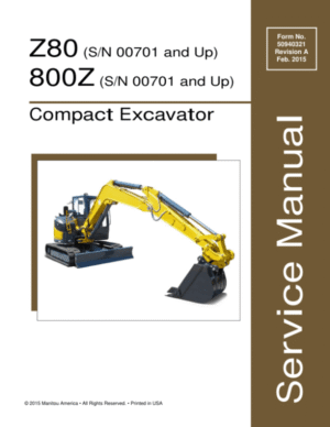 Gehl Z80, Mustang 800Z Compact Excavator Repair Service Manual