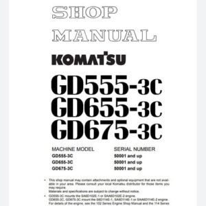 Komatsu GD555-3C Motor Grader Parts Manual