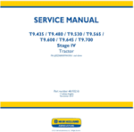New Holland T9.435 T9.480 T9.530 Tier 4b Tractor Operators Manual